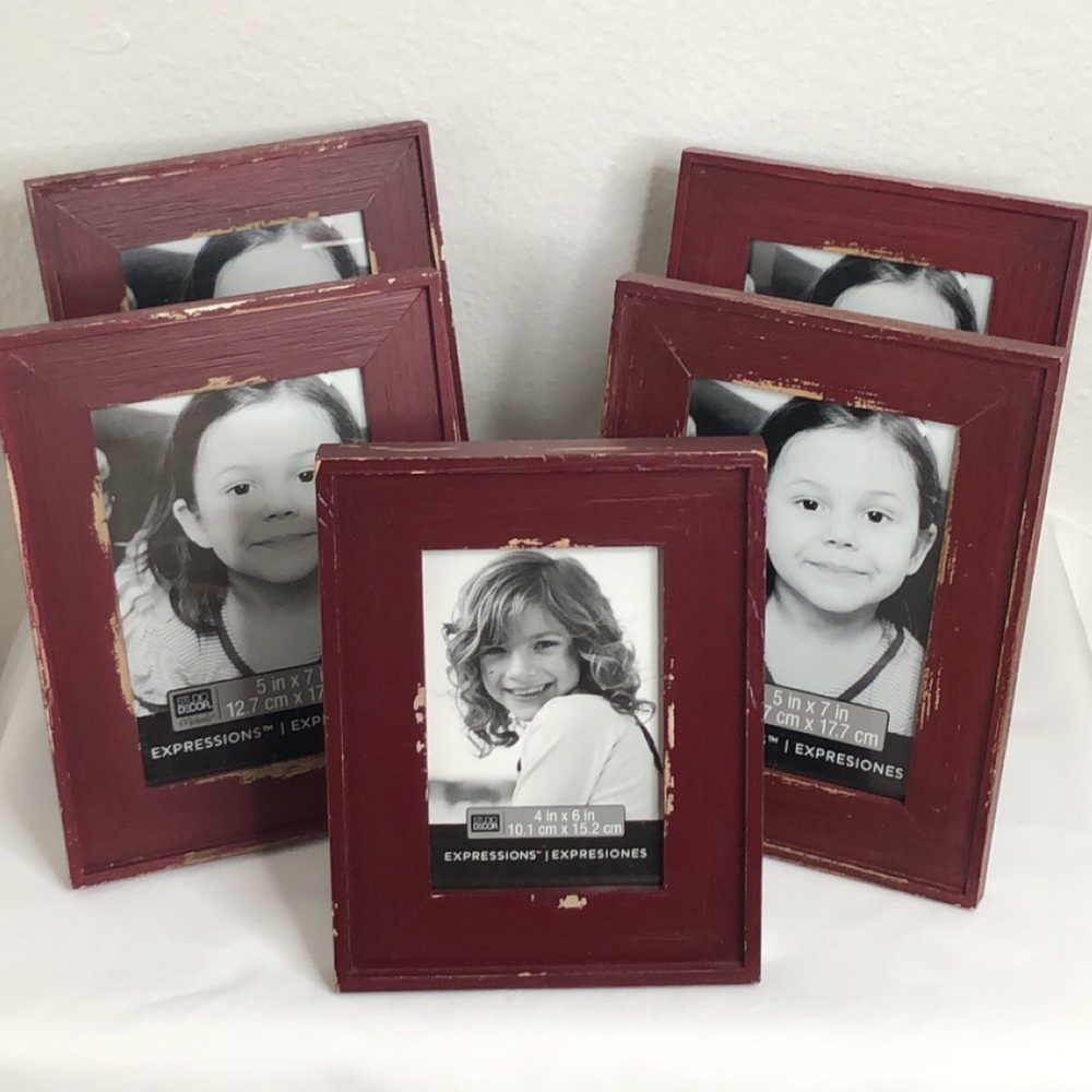 Set of 5 rustic picture frames